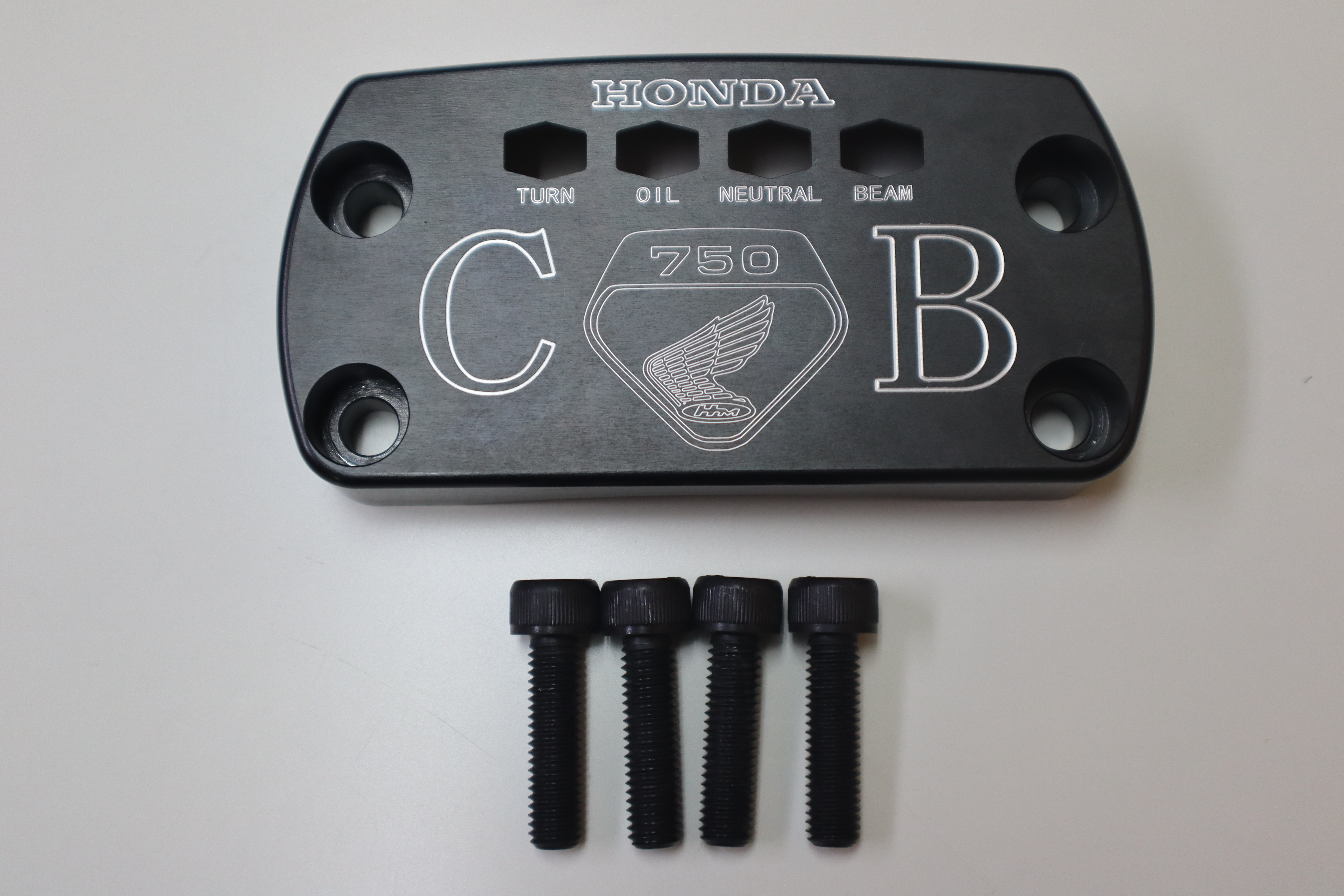 CB750K2～K6　ウイングマーク入りアルミインジケーター(ブラック)