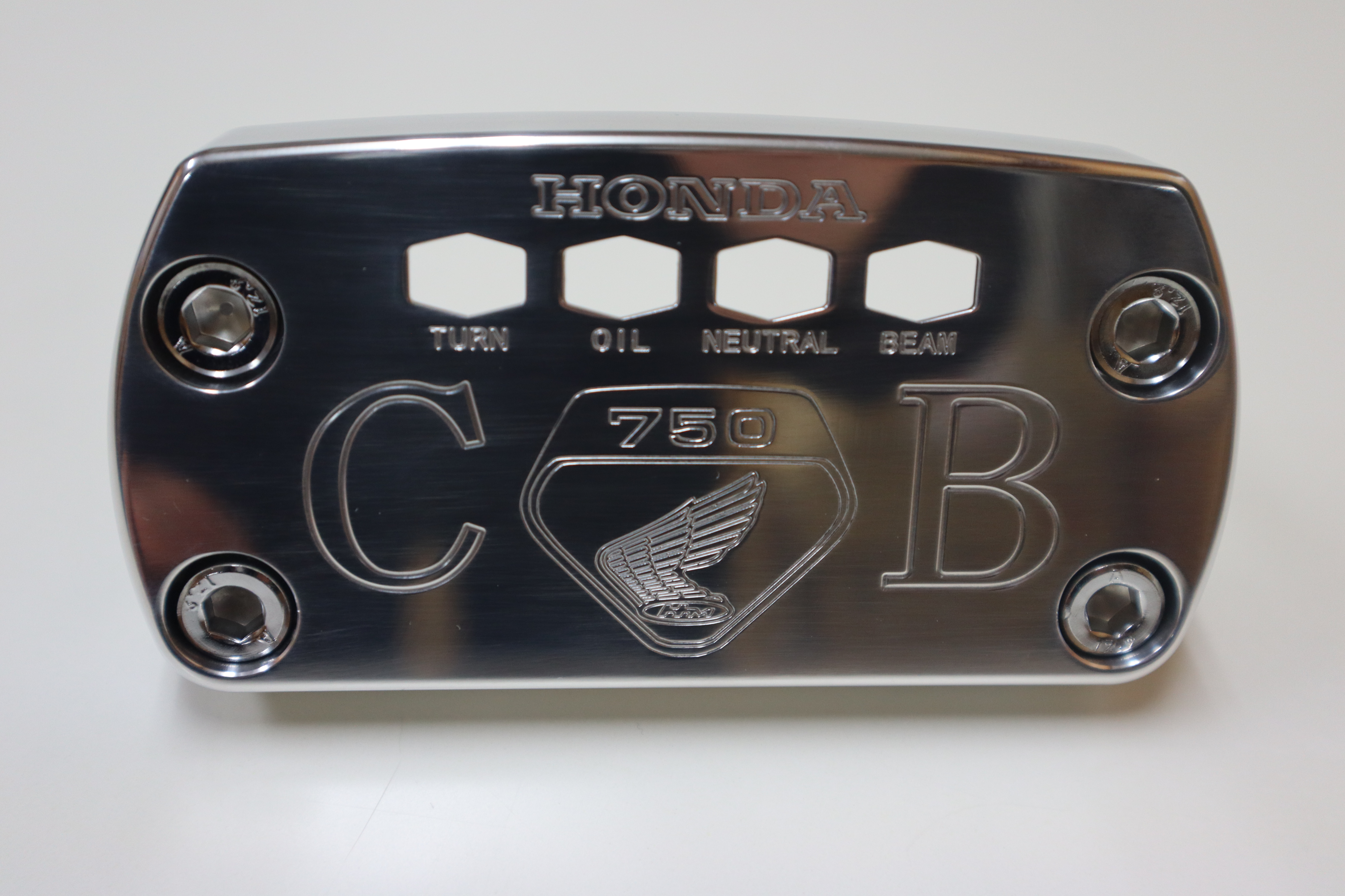 CB750K2～K6　ウイングマーク入りアルミインジケーター(バフ)